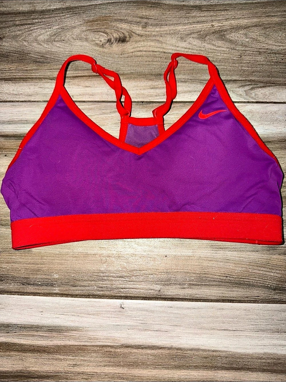 Nike Dri-FIT Sports Bra Purple & Red Medium